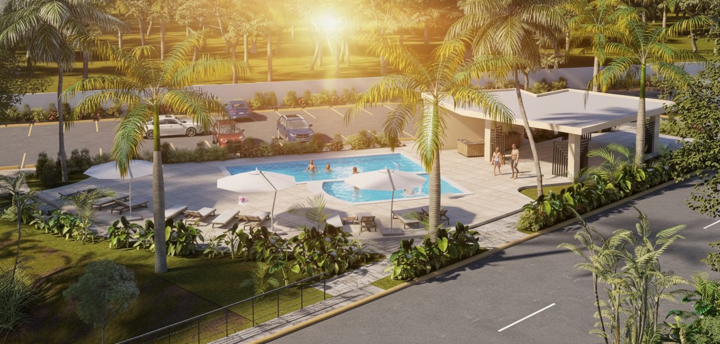Piscina y gazebo